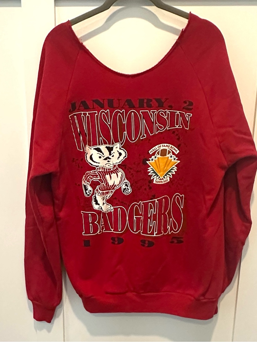 Wisconsin Badgers Red Sweatshirt Vintage Tailgate Size Large